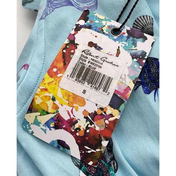 Robert Graham Priscilla Long Sleeve Button Front Tropical Fish Shirt NWT Small - Picture 11 of 12